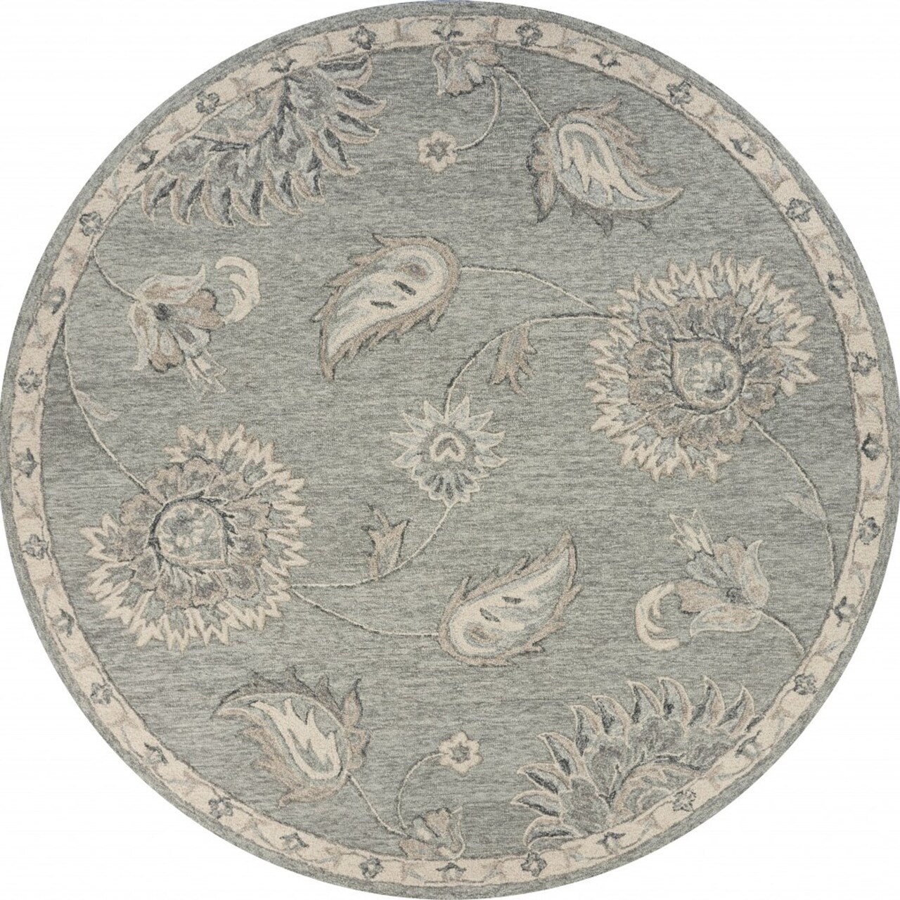 Edge Collections - 7' - Gray - Comforting Round Hand-Tufted Area Rug - 1 Piece